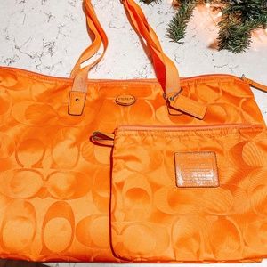 Coach Signature Nylon Packable Weekender Bag Duffle Travel Tote F77321